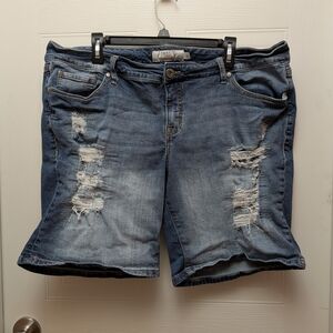 Torrid Women's Ripped Blue Jean Shorts